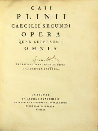 Item #48878 Caii Plinii Caecilii Secundi Opera quae supersunt omnia. Ad fidem optimarum editionum...