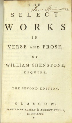 The select works in verse and prose...The second edition