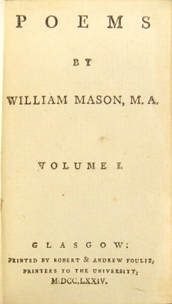 Item #48900 Poems. William Mason