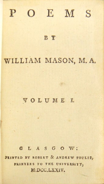 Item #48900 Poems. William Mason.