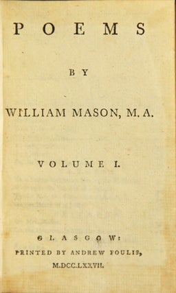 Item #48952 Poems. William Mason