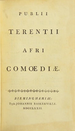 Item #49006 Publii Terentii Afri. Comoediae. Publius Terentius Afer