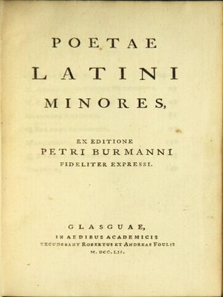 Item #49007 Poetae Latini minores, ex editione Petri Burmanni fideliter expressi