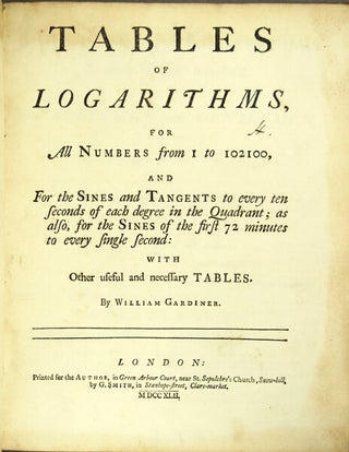 Item #49195 Tables of logarithms, for all numbers from 1 to 102100, and for the sines and...