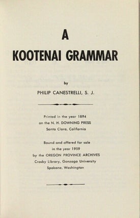 A Kootenai grammar