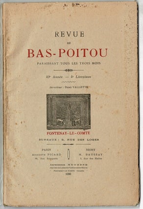 Item #49662 Revue du Bas-Poitou