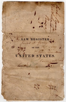 Item #50165 N. Jersey, Burlington, Nov. 23, 1822. Annual, Law Register of the United States....
