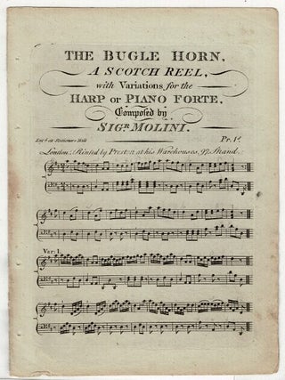 The bugle horn, a Scotch reel, with variations for the harp or piano forte [drop title. Sigr Molini.
