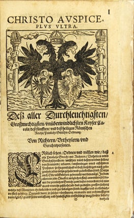 Ten 16th-century German tracts in folio, largely on the Holy Roman Empire, as below