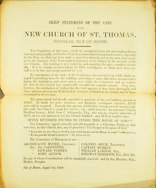 Item #50279 Brief statement of the case of the New Church of St. Thomas, Douglas, Isle of Mann....