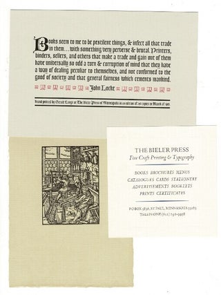 Item #50354 [Bieler Press ephemera