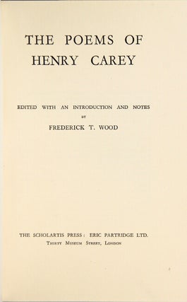 The poems of Henry Carey