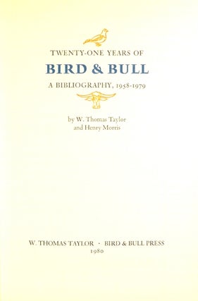 Twenty-one years of Bird & Bull: a bibliography, 1958-1979