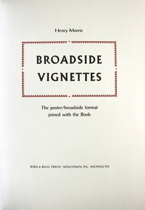 Item #50426 Broadside vignettes. The poster / broadside format joined with the book. Volume 1...