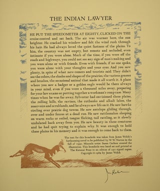Item #50616 The Indian lawyer. James Welch