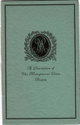 Item #50649 A description of the Merrymount Press [cover title