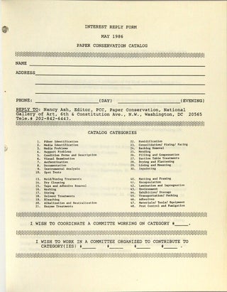 Paper conservation catalog [drop title]