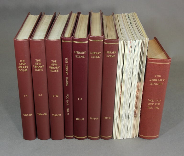 Item #51315 The library binder, vols. 1-19, (1952-71). [With:] The library scene, vols. 1-10, (1972-1981). [With:] The new library scene, vol. 1- vol. 11, no. 1 (1982-92). Ernest Hertzberg, O. Paul Heckman.