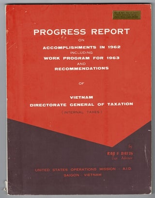 Item #51325 Progress report on accomplishments in 1962, including work program for 1963 and...