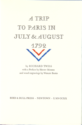 Trip to Paris in July & August 1792