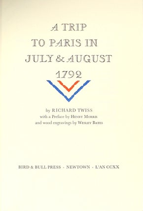 Trip to Paris in July & August 1792
