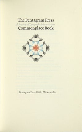 Item #51666 The Pentagram commonplace book. A selection of typographic interpretations. Michael...