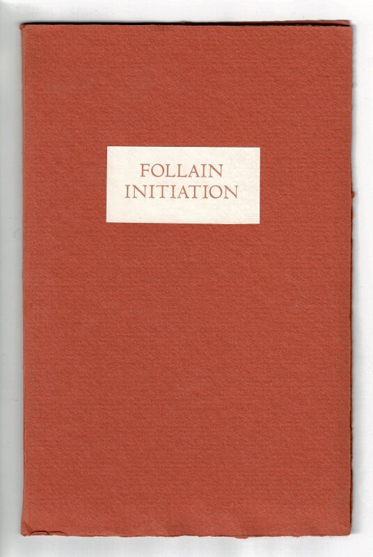 Item #51954 Follain. A biographical poem. Initiation. A selection from the prose of Jean Follain. Edited and translated by Mary Feeney. Frank Graziano.