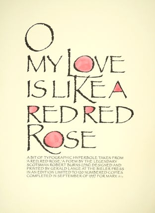 Item #52021 O my love is like a red red rose. Robert Burns