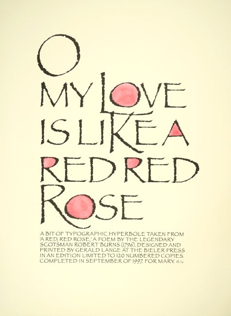 Item #52021 O my love is like a red red rose. Robert Burns.