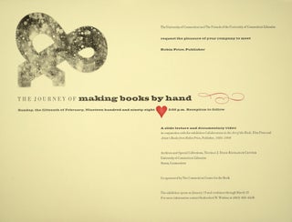 Item #52037 The journey of making books by hand ... a slide lecture and documentary video