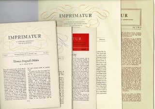 Item #52050 Imprimatur. A folio of personalities, impressions and observations; an adventure in...