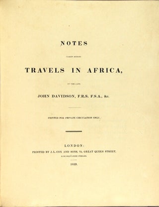 Notes taken during travels in Africa