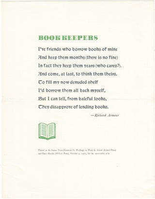 Item #52297 Book keepers. Richard Armour
