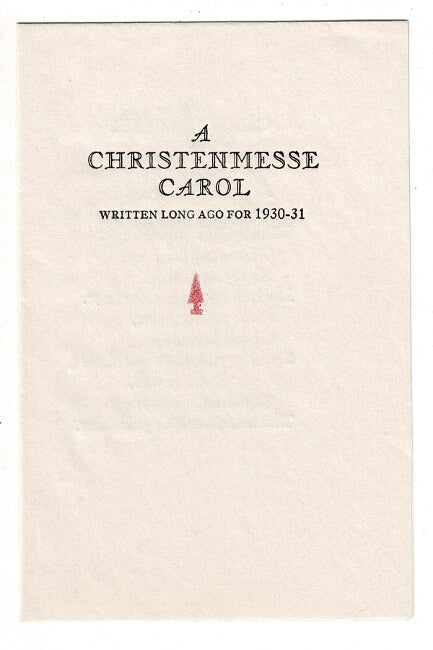 Item #52357 A Christenmesse carol. Written long ago for 1930-31. Emerson G. Wulling.