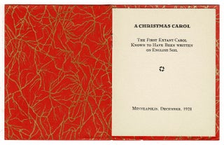 Item #52370 A Christmas carol. The first extant carol known to have been written on English soil....