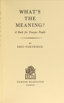 What's the meaning? A book for younger people.