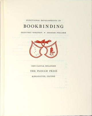 Functional developments in bookbinding