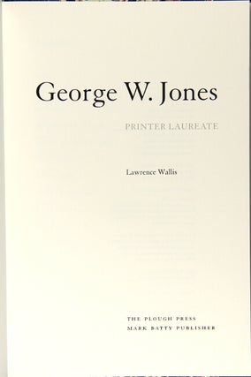George W. Jones printer laureate