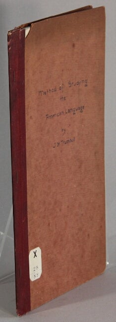 Item #52808 On the best method of studying the American languages [drop title]. J. Hammond Trumbull.