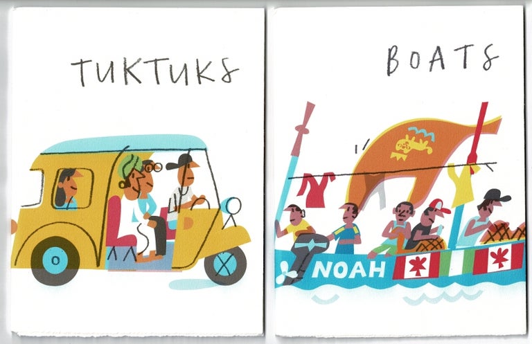 Item #52846 Favourite things no. 1: Boats. [With:] Favourite things no. 2: Tuktuks. Peter Allen.