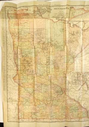 Item #53018 Indexed county and township pocket map and shippers' guide of Minnesota accompanied...