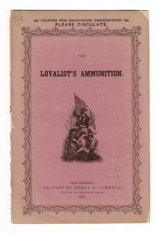 Item #53278 The loyalist's ammunition [cover title]. Speech of a brave old patriot. A voice from the Army. On foreign interference. Isaac Funk.