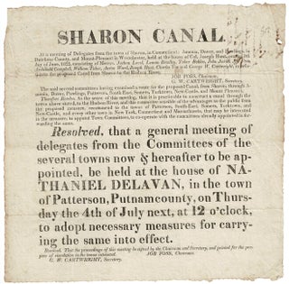 Item #53342 Sharon Canal. At a meeting of delegates from the town of Sharon, in Connecticut;...