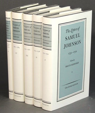 Item #53377 The letters of Samuel Johnson 1731-[1784]. Edited by Bruce Redford. Samuel Johnson