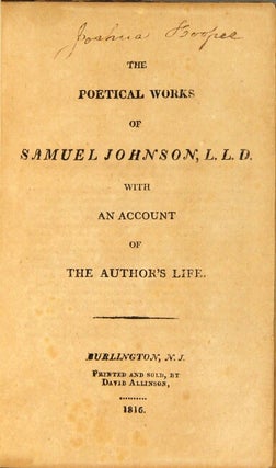 The poetical works of Samuel Johnson, L. L. D., with an account of the author's life