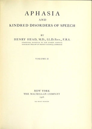Aphasia and kindred disorders of speech