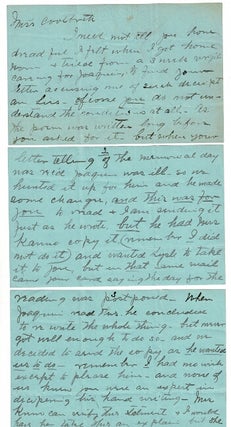 Item #53451 Two letters, the first a six-page autograph letter and the second a four-page...