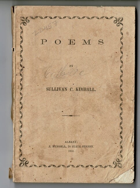 Item #53502 Poems. Sullivan C. Kimball.