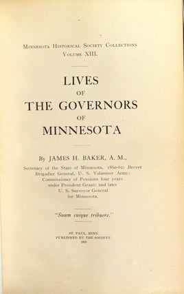 Lives of the governors of Minnesota.
