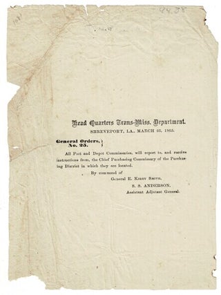 Item #53733 Head Quarters Trans-Miss. Department ... General orders, no. 25